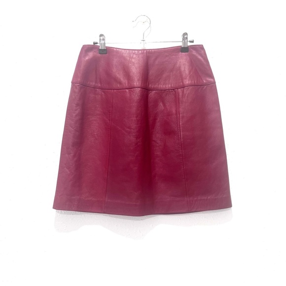 vintage Valerie Stevens soft leather Vibrant Red Mini Skirt n8 - Picture 1 of 8